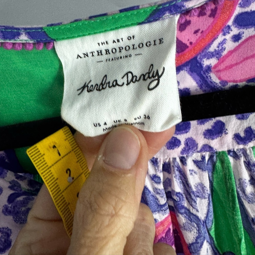 Anthropologie Kendra Dandy Dreamer tie front shirt bright maximalism small 4 - Picture 7 of 7